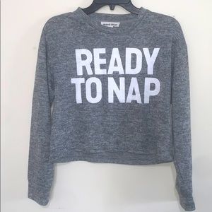 Weekend Edition Gray Ready to Nap Gray croptop S